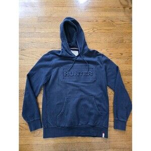 Hunter Original Mens Navy Blue Pullover Hooded Sweatshirt Size Medium